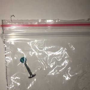 Blue & green striped nose stud